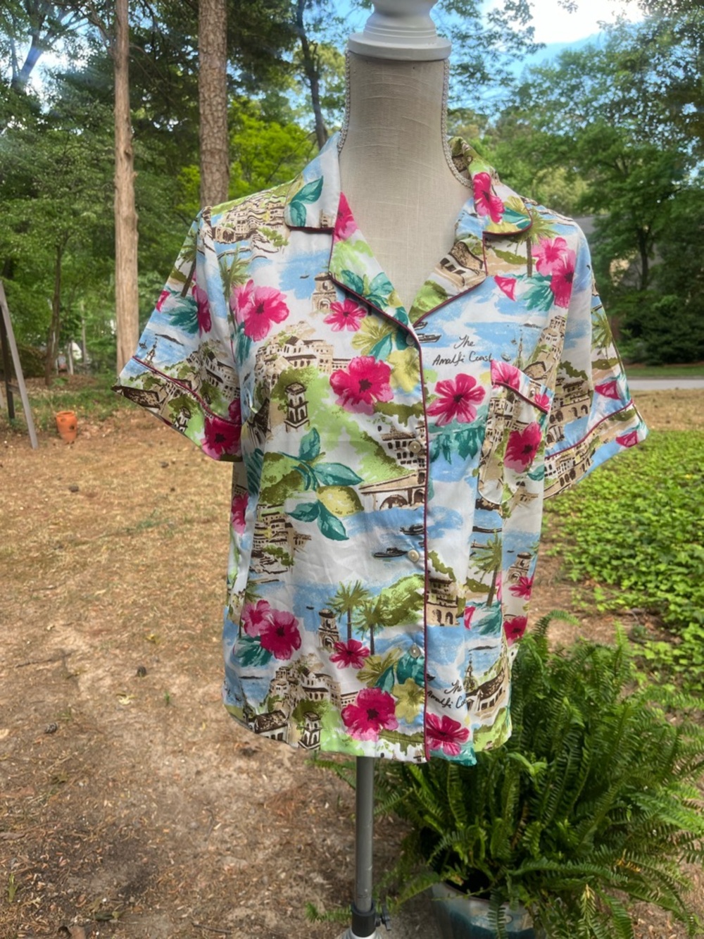 Cynthia Rowley Sleepwear Top Amalfi Coast, Medium, EUC, Travel, Loungewear